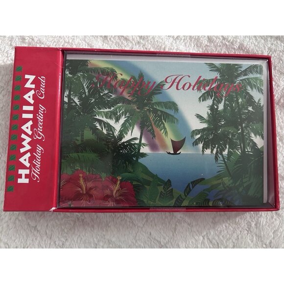 Hawaiian Holiday Christmas Greeting Cards Sealed Set Of 10 Cards And Envelopes - Picture 1 of 3